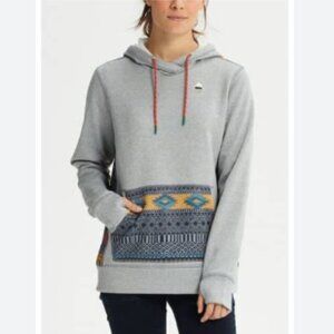 Burton DryRide Oak Pullover Hoodie Heather Tahoe Freya Weave Aztec XL